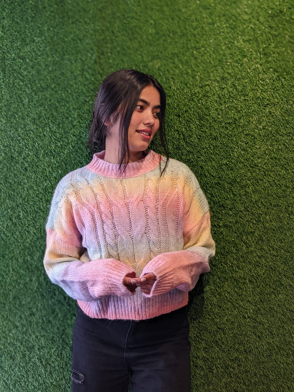 Crop Sweater Women Sweaters Multicolor  | GKD-1057