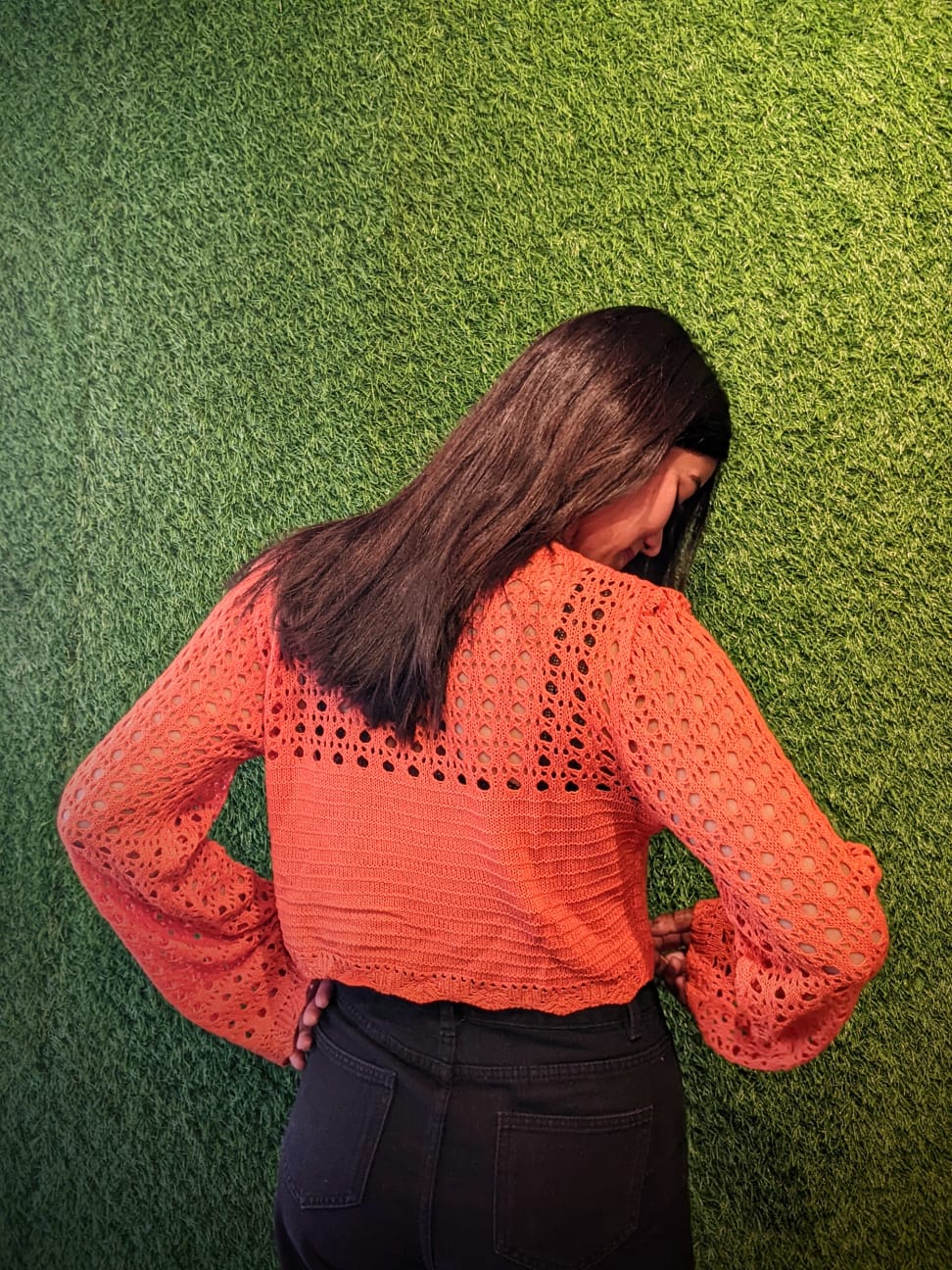 Cut Out Pullover Women Sweaters Orange (??????)  | GKD-1072