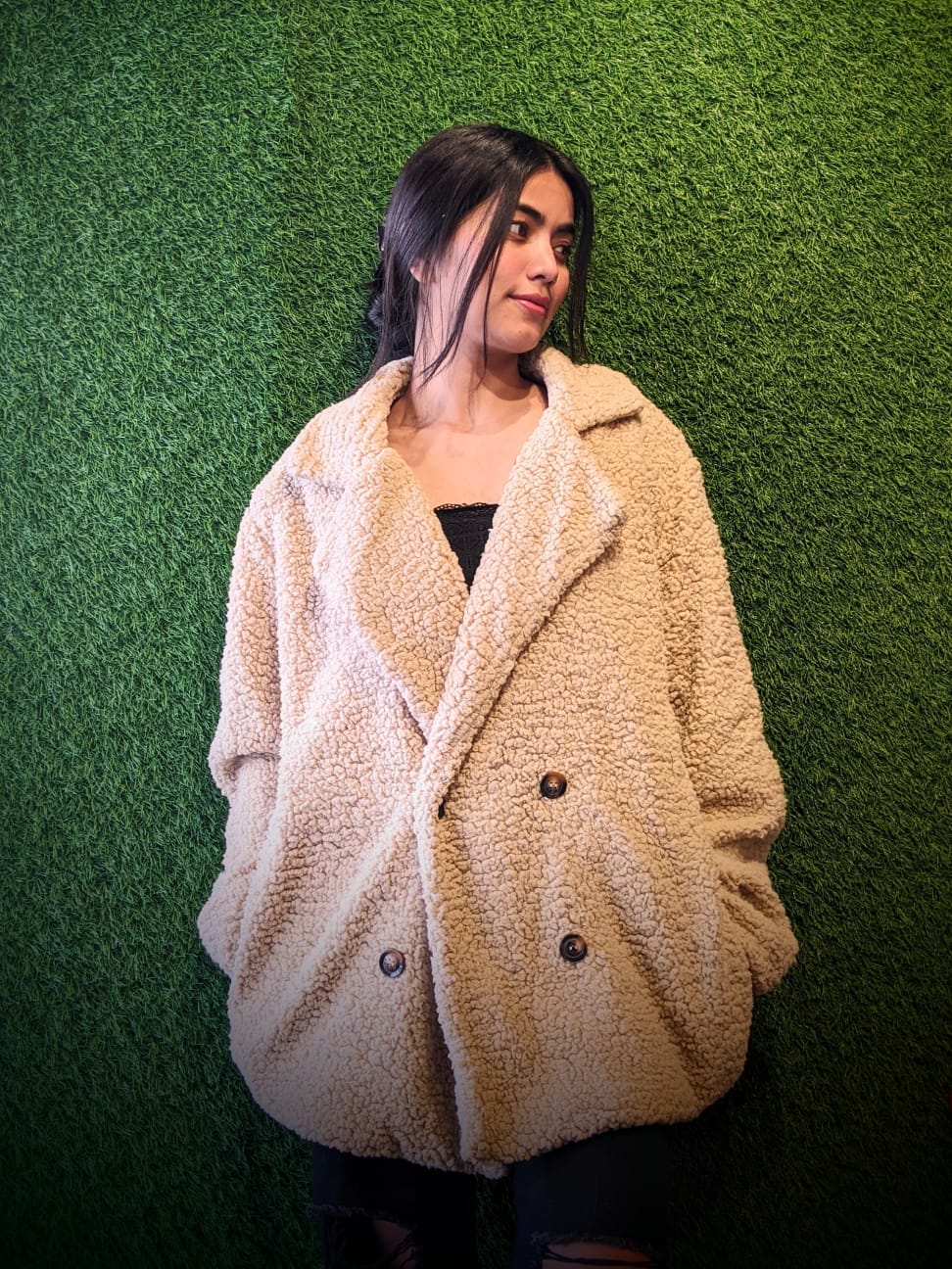 Coat Women Blazers & Coats Apricot Regular Sleeves  | GKD-1055
