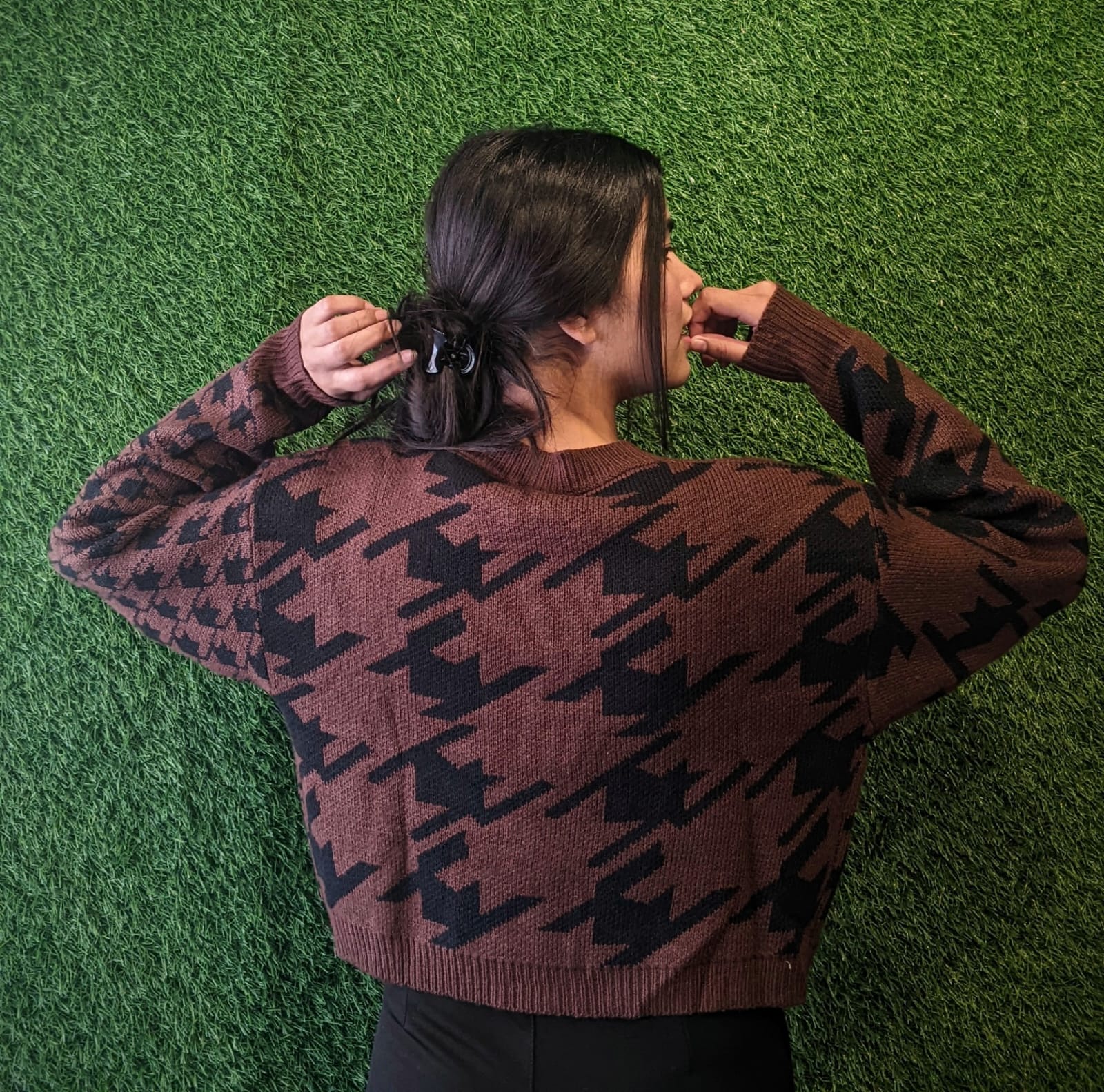 Down Shoulder Cardigan Women Sweaters Brown (????) Regular Sleeves (Full)  | GKD-1024